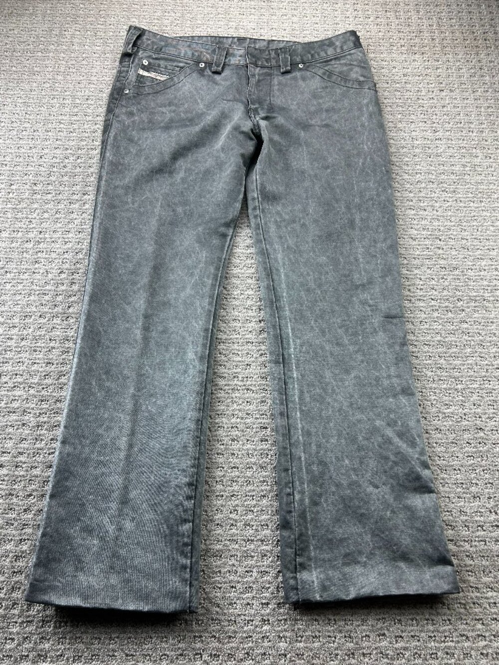 Diesel Industry Denim Pants Men Size 33 Gray Made in Italy Straight Leg Preppy
